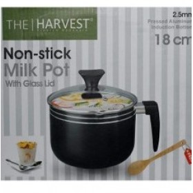 18 cm Non Stick Milk Pot with Glass lid- Marble Series