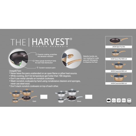 The Harvest - 7 Pcs Cookware Set Marble Series (New)
