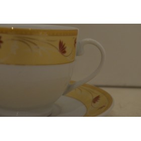 CASTRO 180cc ROUND cup & saucer set- Brown flower