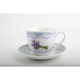 LAVINIA 220cc Tea cup & saucer set WITH RACK- Lavender