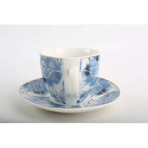CASTRO 180cc ROUND cup & saucer set- Blue Flower