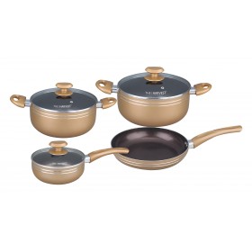 7 Pcs Ceramic Cookware Set (GOLD/SILVER)