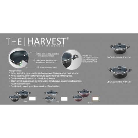 The Harvest - 4 Pcs Cookware Set Marble Series (New)