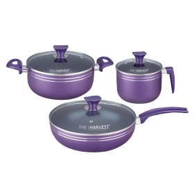 6 Pcs Cookware Set With Glass Lid