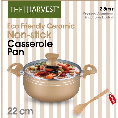 22 CM Eco-friendly Ceramic Non-Stick Casserole Pan
