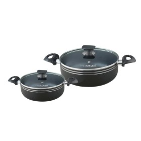 4 Pcs Cookware Set With Glass Lid (BLACK / SILVER /BROWN)