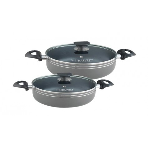 4 Pcs Cookware Set With Glass Lid (BLACK / SILVER /BROWN)
