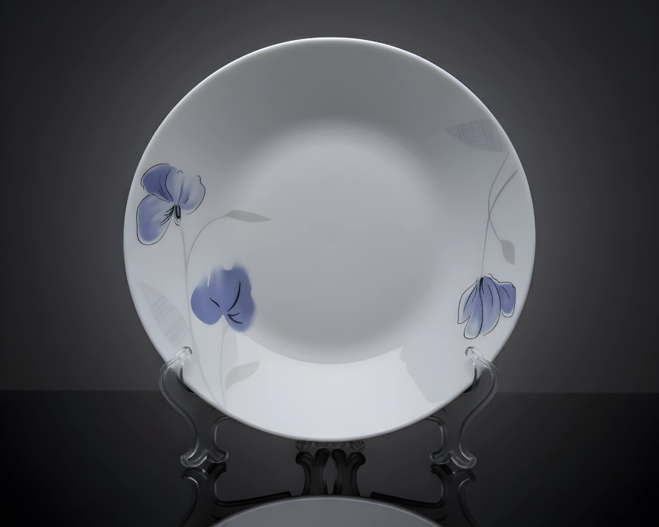9" ROUND SOUP PLATE - PURPLE FLOWER
