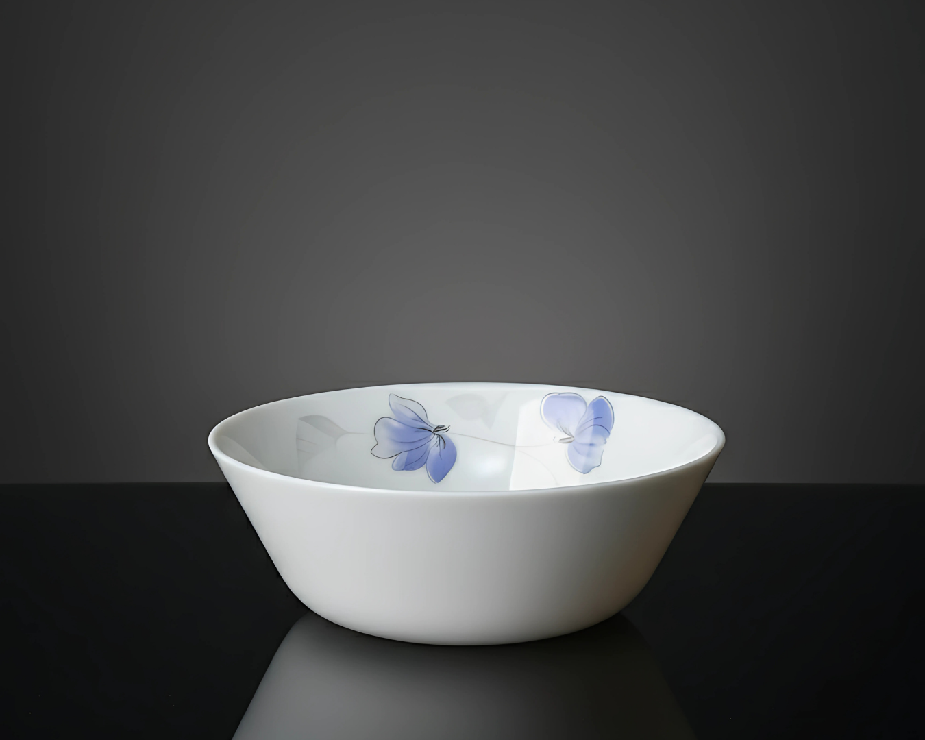 6" ROUND SOUP BOWL - PURPLE FLOWER